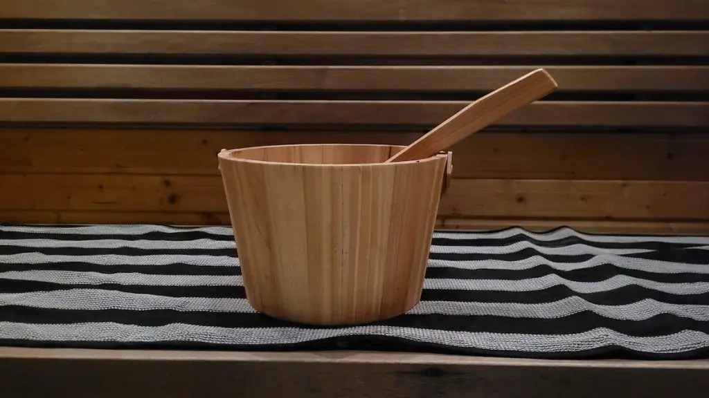 traditional sauna ladle and bucket